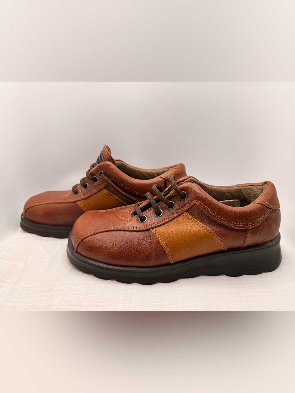 Vintage D'Simons Brown Leather Comfort Walking Shoes Made in Spain EU 36 US 6